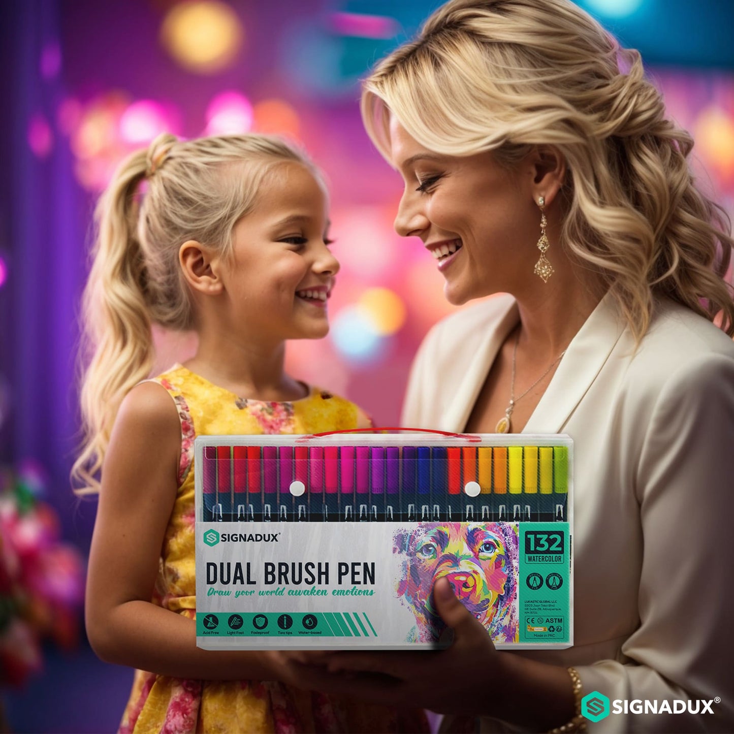 Set Creativo SIGNADUX ®  Rotuladores punta pincel y fina. Estimula su imaginación.